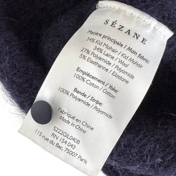 Sezane Blue Cardigan with White Trim - Picture 8 of 8